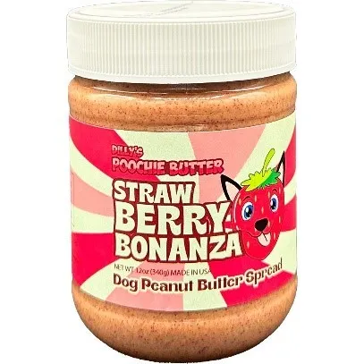 12oz Poochie Butter Strawberry Peanut Butter Jar - Health/First Aid